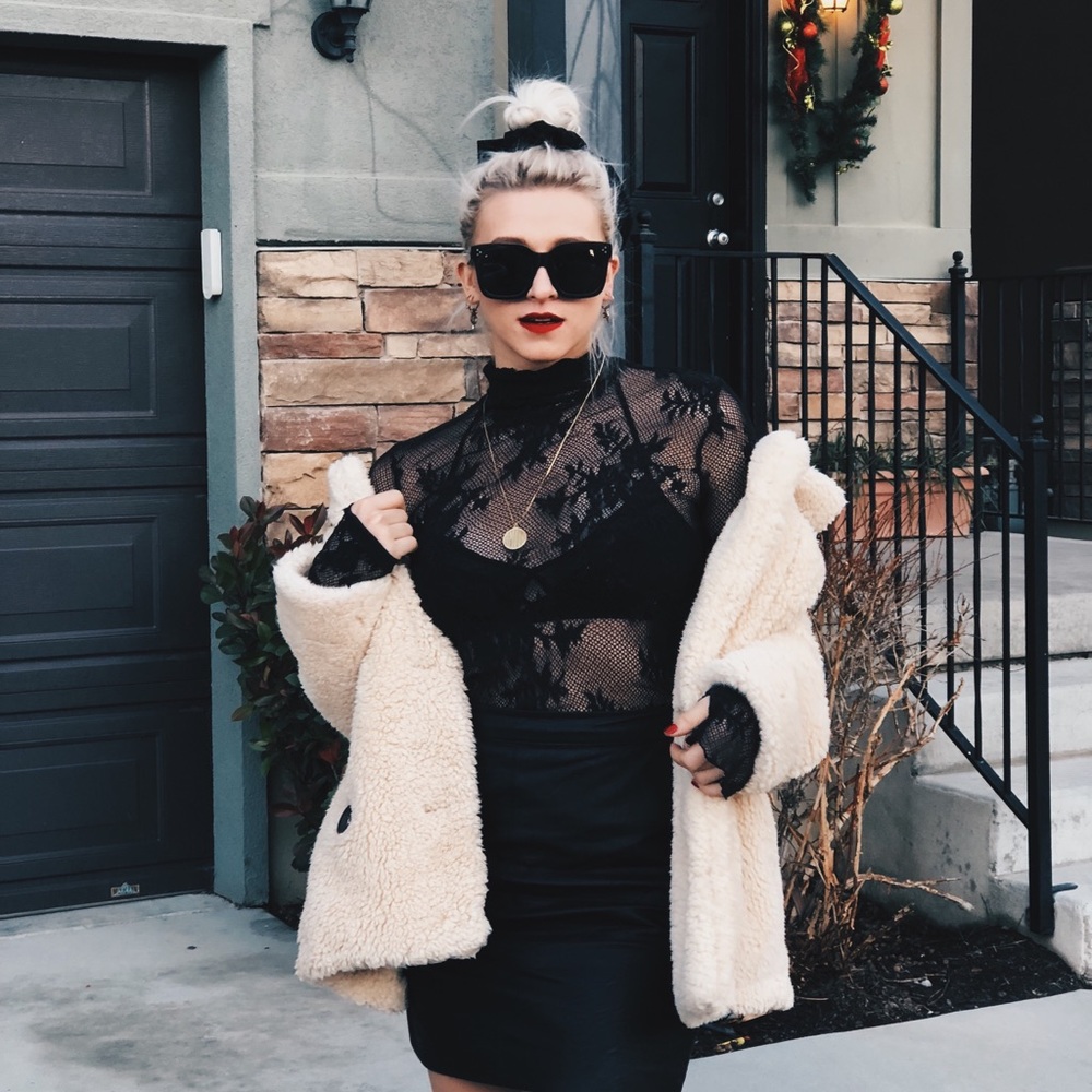 Free people Lace turtle neck